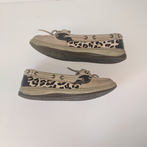 Sperry Top Slider Cheetah Print Boat Slip On Shoes - Picture 6 of 10